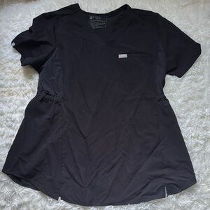 Figs Octavia Scrub top in Black